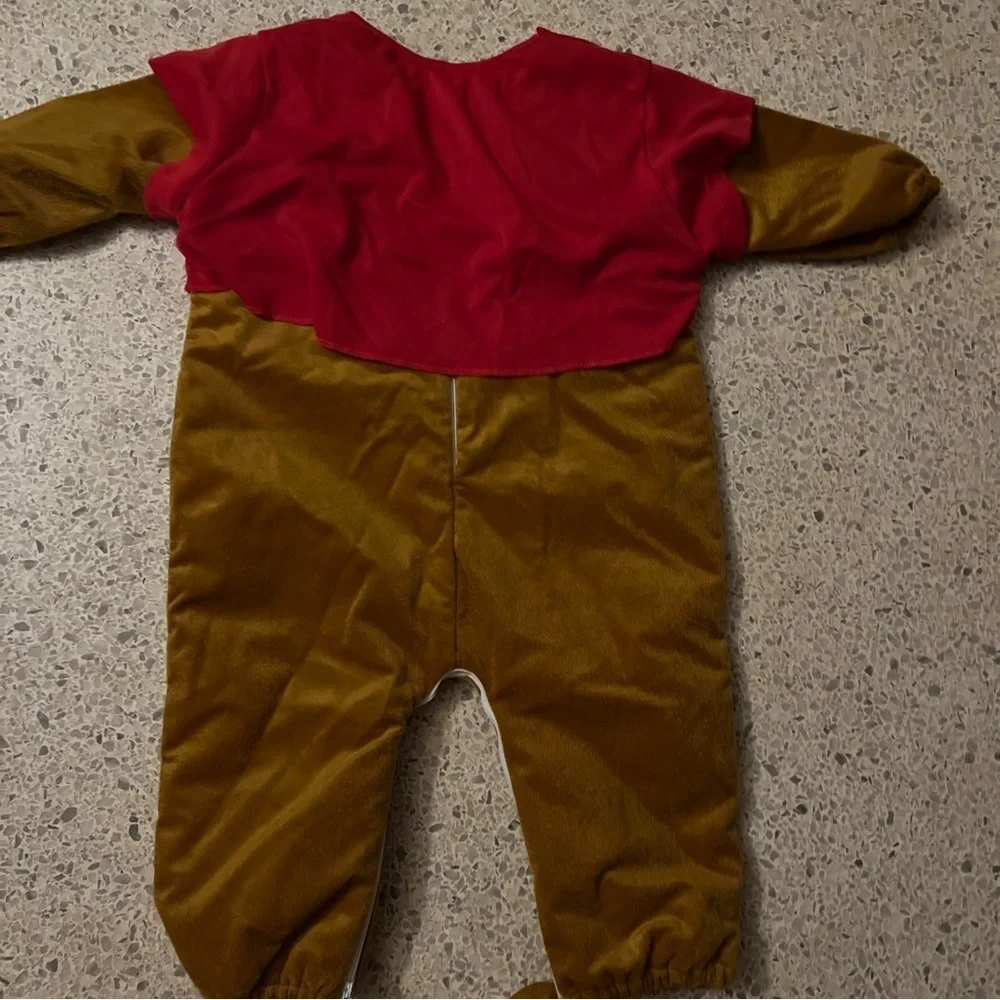 Winnie the Pooh Kids plush Costume Sz 12-18M Plush Head Piece Matching Slippers